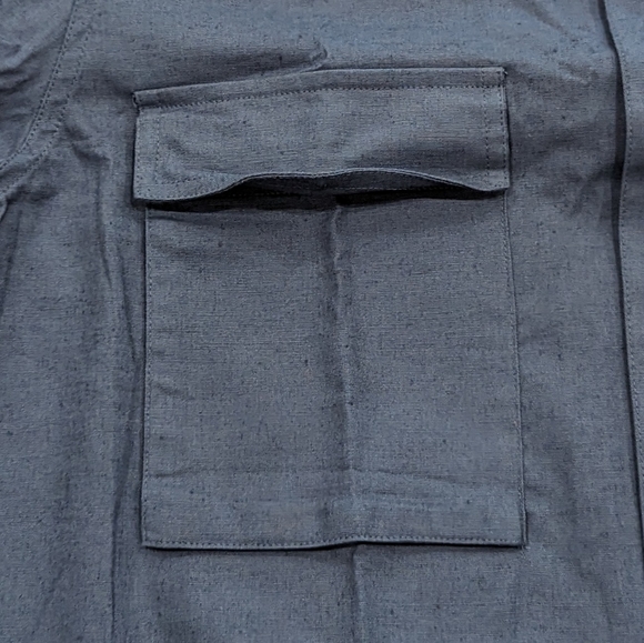 Mens REISS "Kimchi" Linen Blend LS Button Up Shirt Blue - Picture 4 of 4